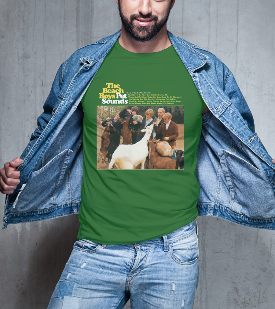 The Beach Boys Pet Sounds Album Cover With Song List And Band Members With Animals T-Shirt