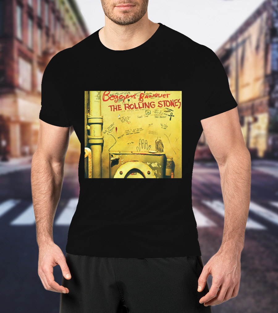 Beggars Banquet The Rolling Stones Graffiti Toilet Cover Art T-Shirt