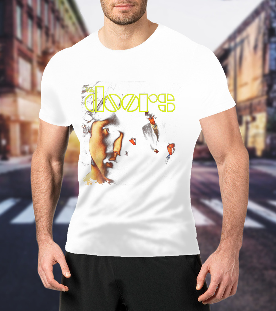 The Doors Band Members Collage In Vintage T-Shirt