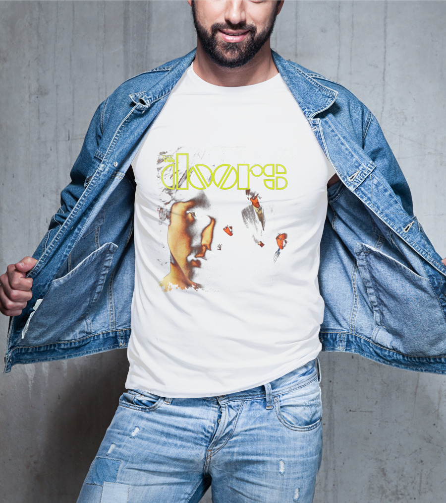 The Doors Band Members Collage In Vintage T-Shirt