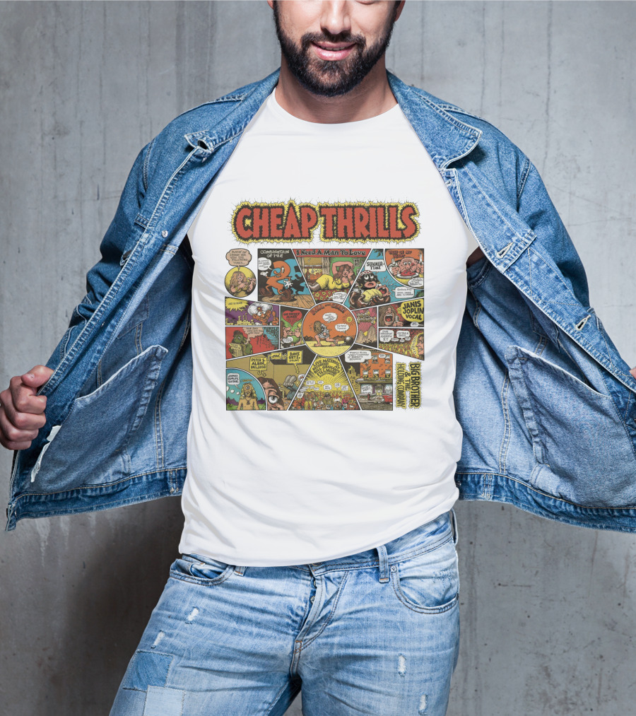 Cheap Thrills Big Brother And The Holding Company Janis Joplin I Need A Man To Love Combinations Of The Two Summer Time T-Shirt