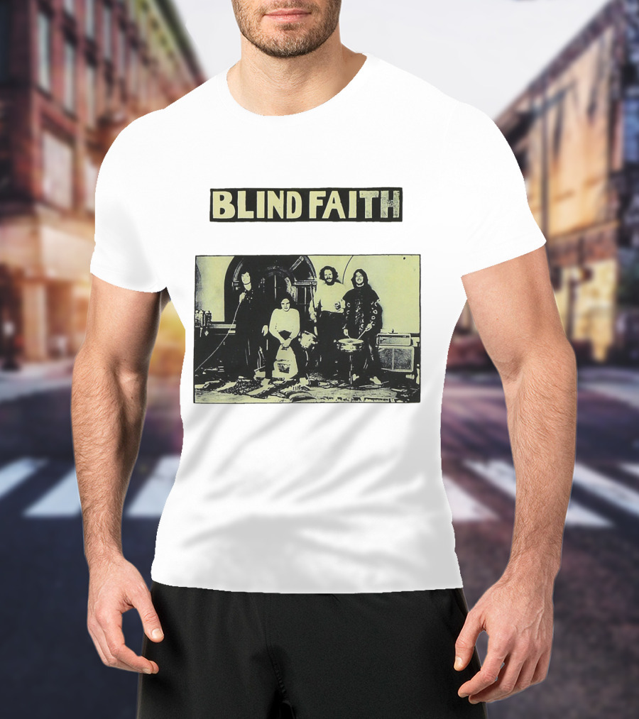 Blind Faith Band Photo Classic Black And White Image T-Shirt