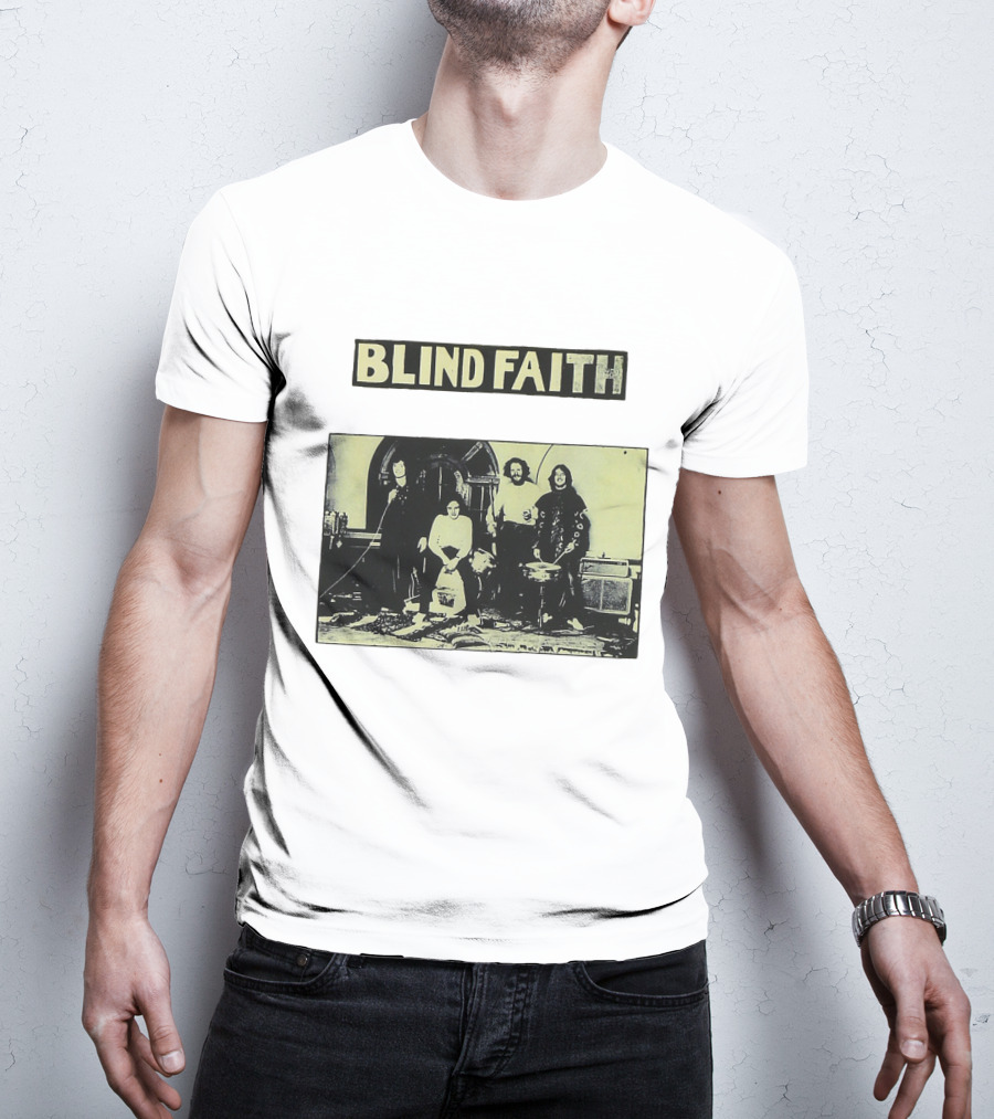 Blind Faith Band Photo Classic Black And White Image T-Shirt