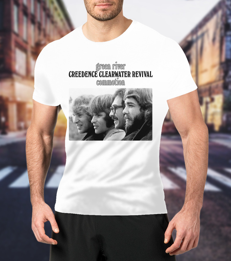 Creedence Clearwater Revival Green River Commotion Band Photo T-Shirt