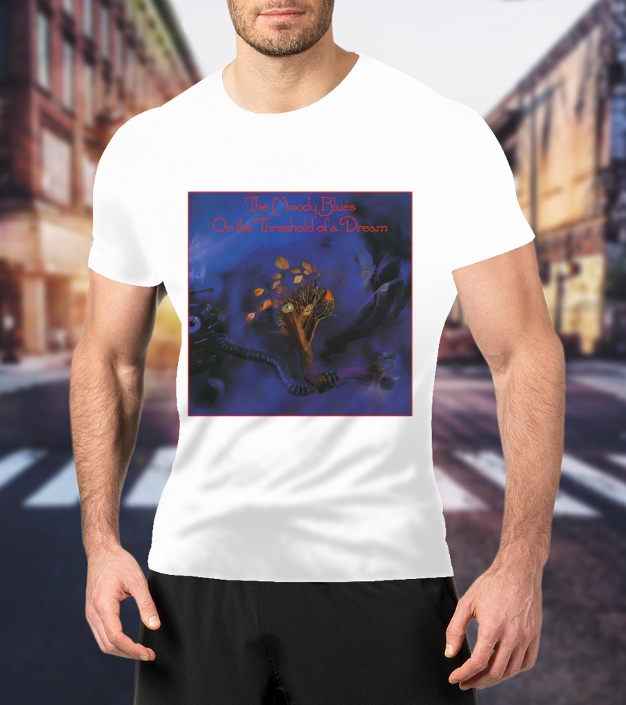 The Moody Blues On The Threshold Of A Dream Album Art With Tree And Cosmic T-Shirt