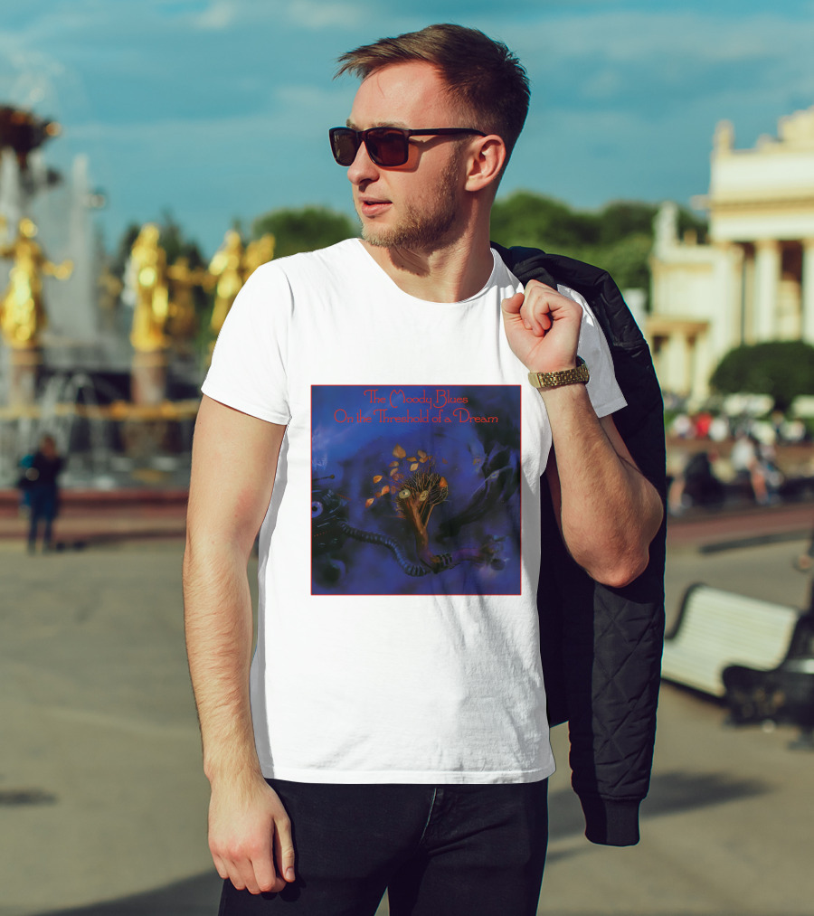 The Moody Blues On The Threshold Of A Dream Album Art With Tree And Cosmic T-Shirt