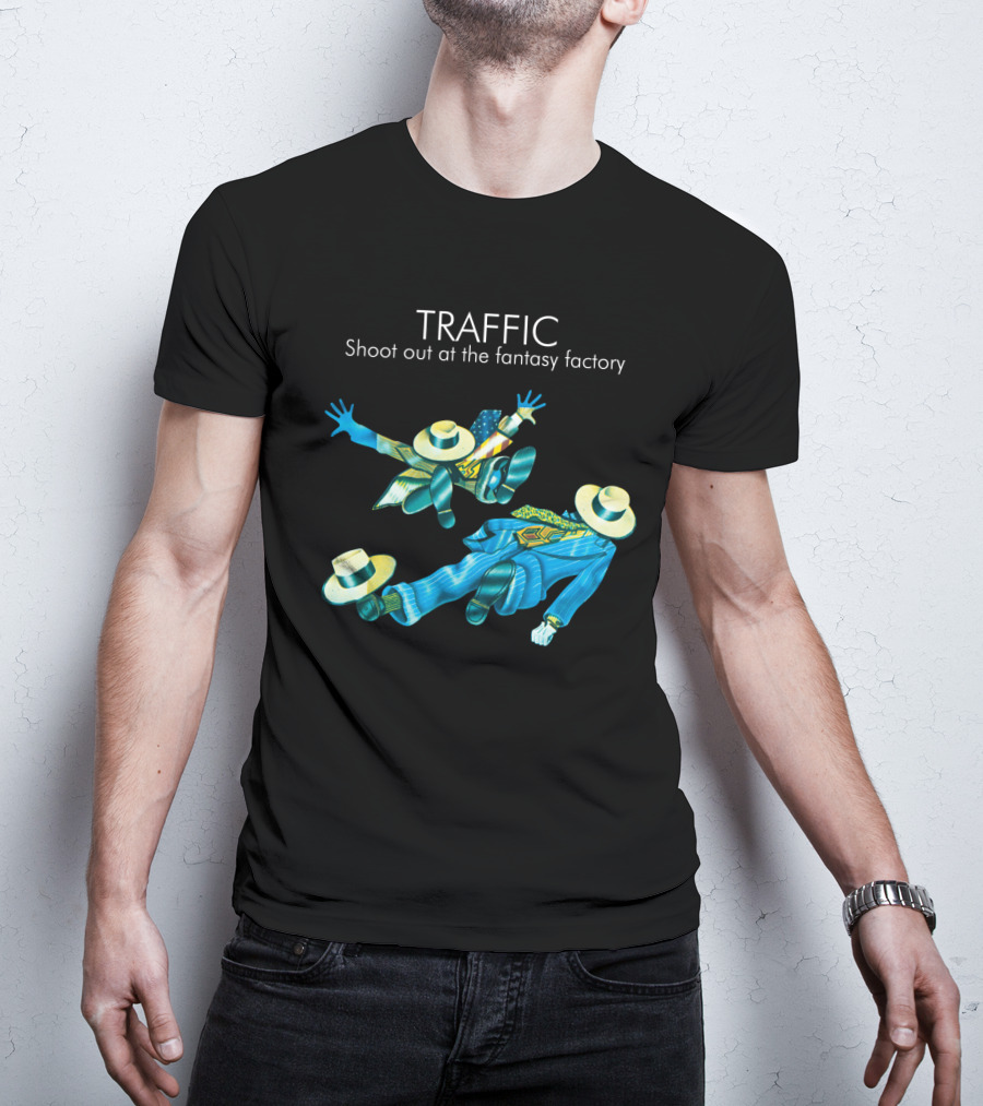 Traffic Shoot Out At The Fantasy Factory Psychedelic Figures Floating With Hats And Suits T-Shirt
