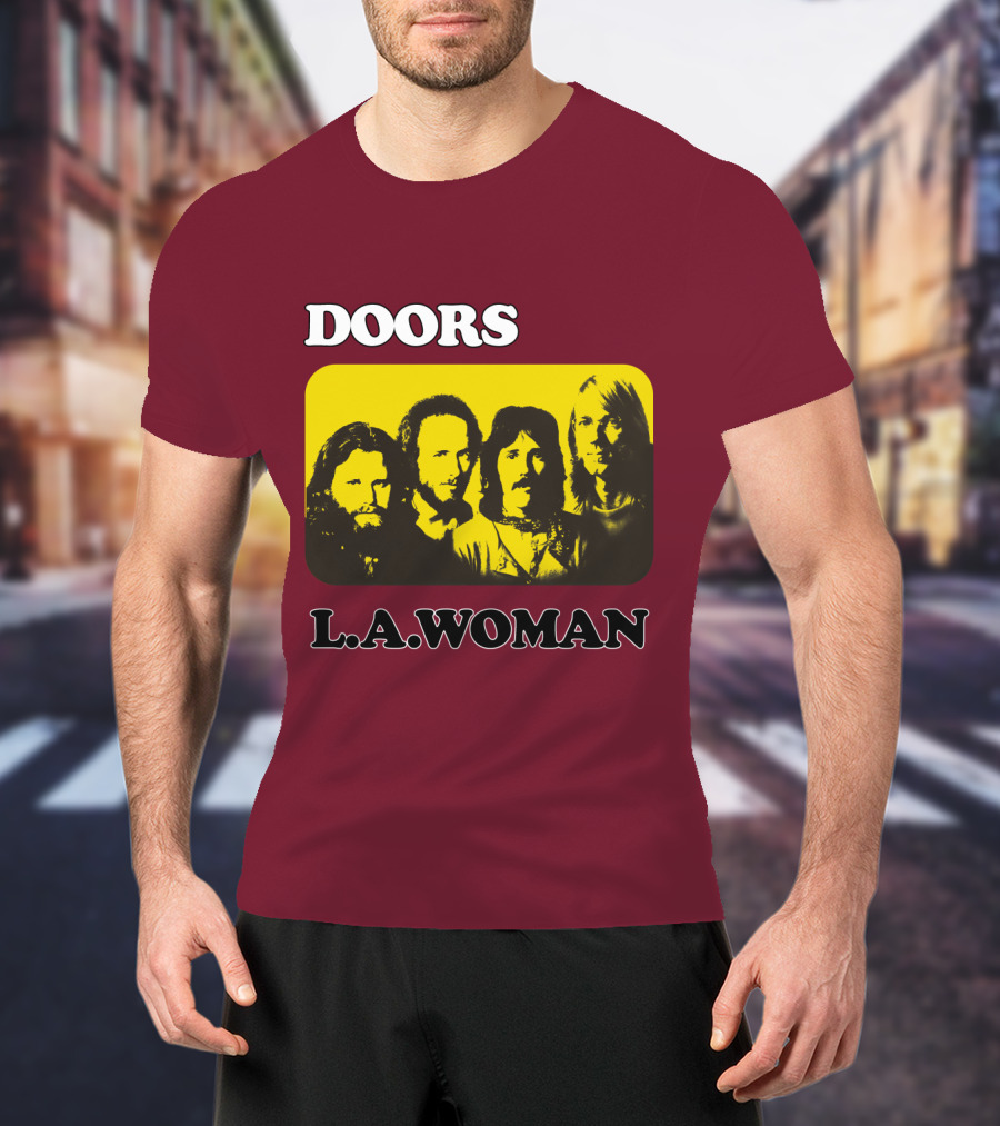 Doors L.A. Woman Album Yellow T-Shirt