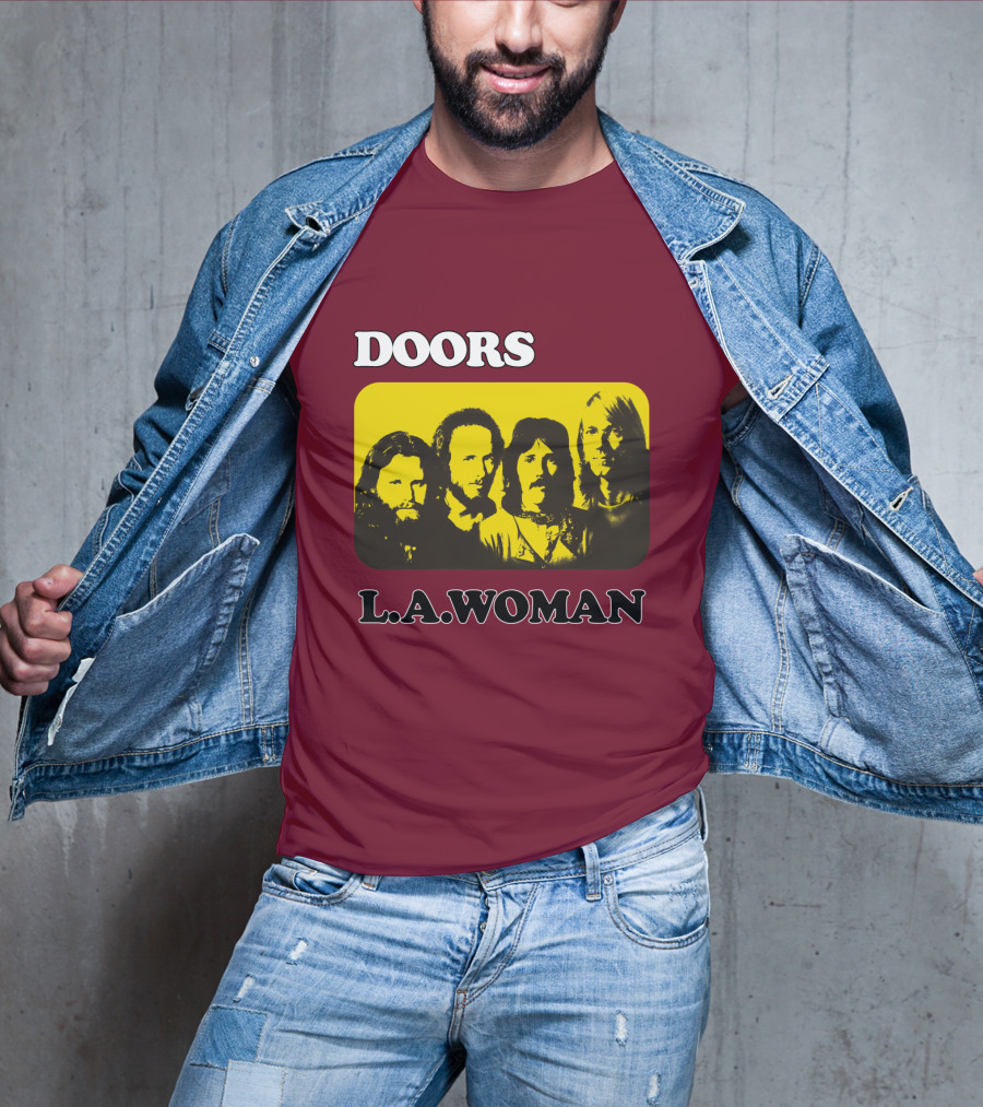 Doors L.A. Woman Album Yellow T-Shirt