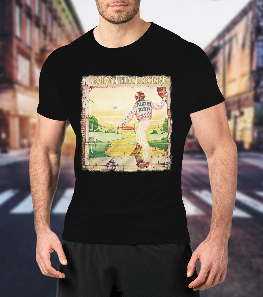 Elton John Goodbye Yellow Brick Road Album Cover T-Shirt