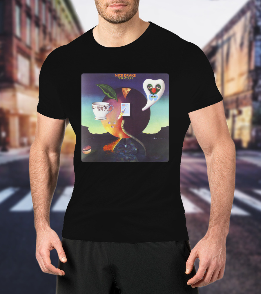 Nick Drake Pink Moon Album Cover Imagery Cup Heart Leaf Painting T-Shirt