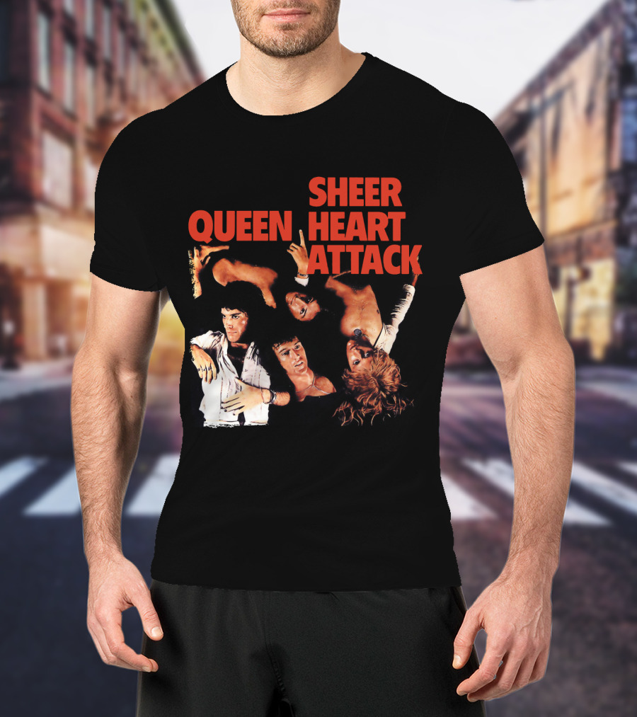 Queen Sheer Heart Attack Classic Rock Band Vintage Album Cover T-Shirt