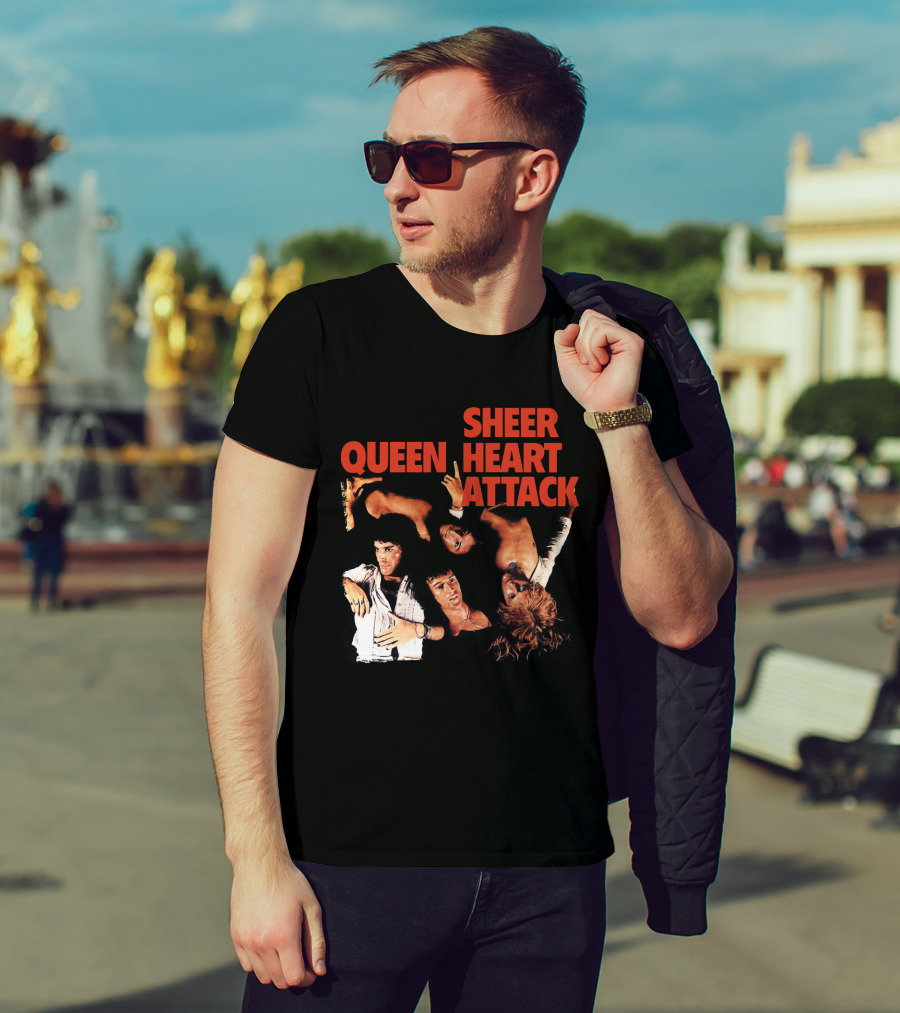 Queen Sheer Heart Attack Classic Rock Band Vintage Album Cover T-Shirt
