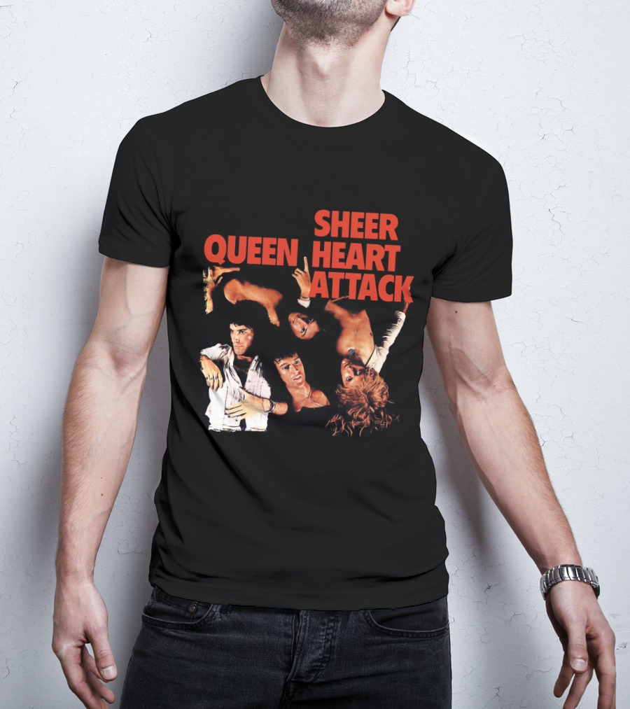 Queen Sheer Heart Attack Classic Rock Band Vintage Album Cover T-Shirt