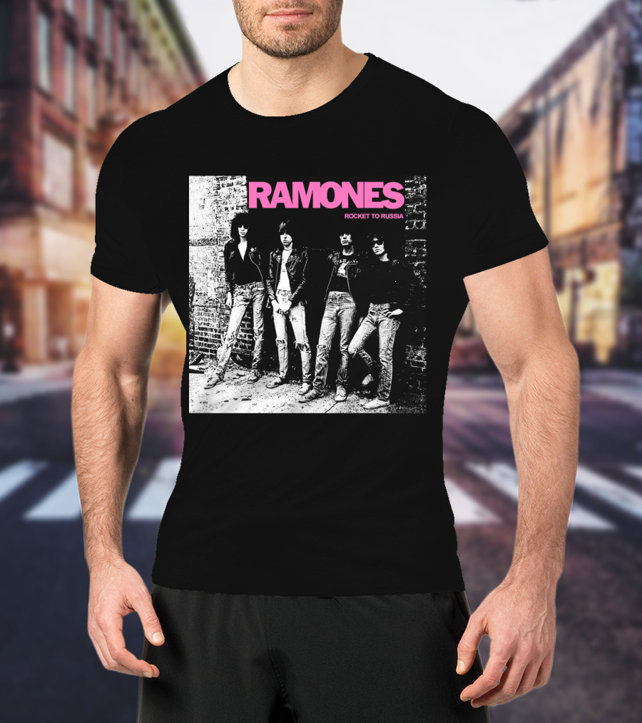 Ramones Rocket To Russia Band Photo Album Cover T-Shirt