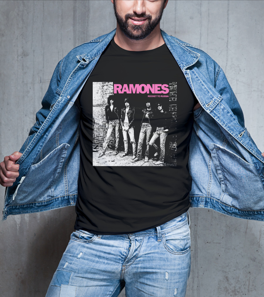 Ramones Rocket To Russia Band Photo Album Cover T-Shirt