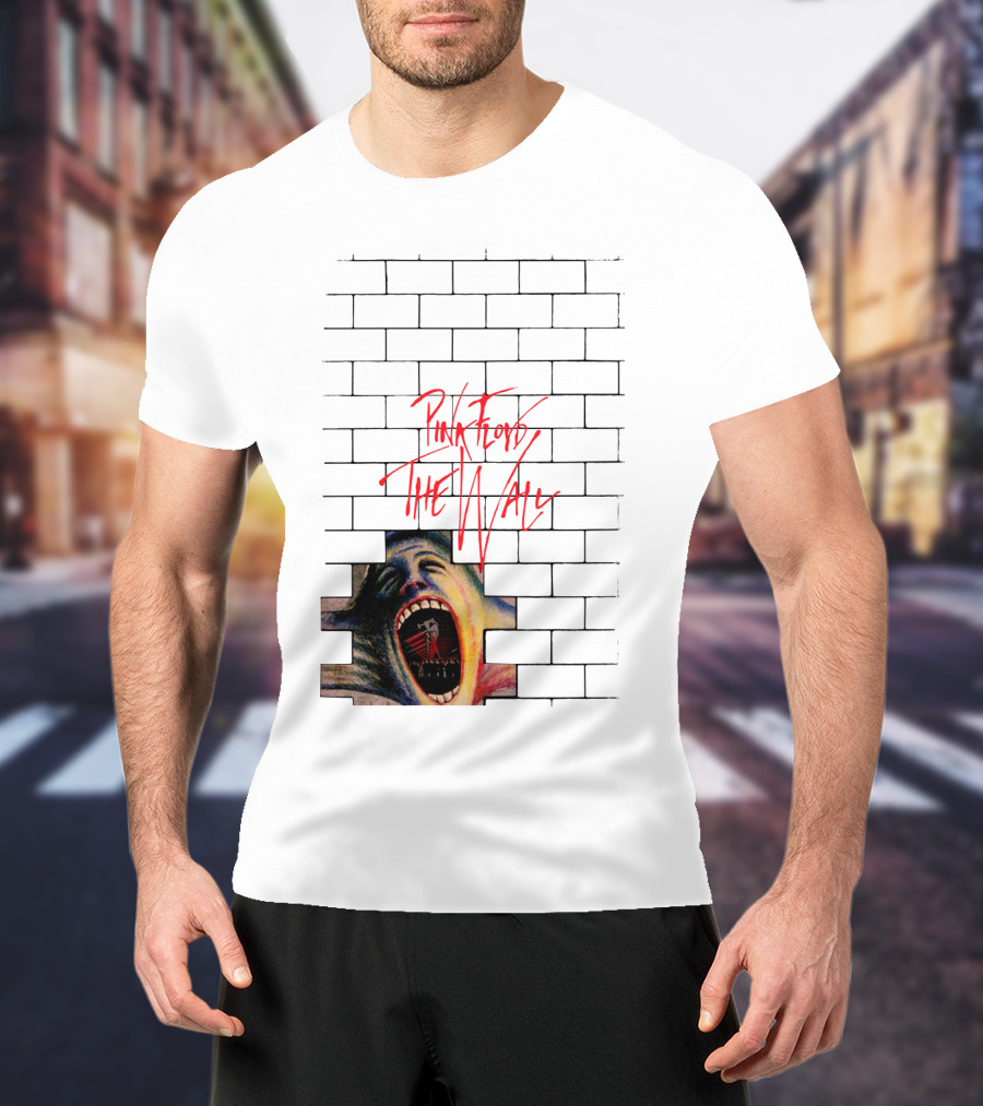 Pink Floyd The Wall Scream Art On Brick T-Shirt