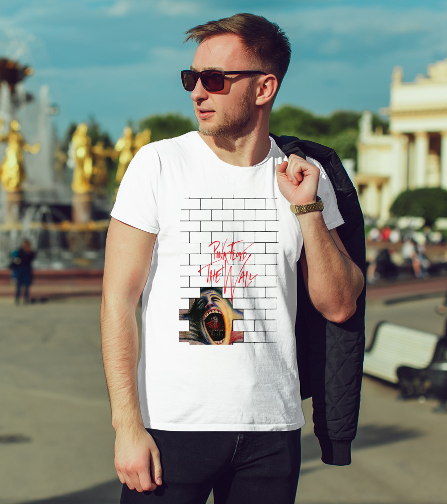 Pink Floyd The Wall Scream Art On Brick T-Shirt