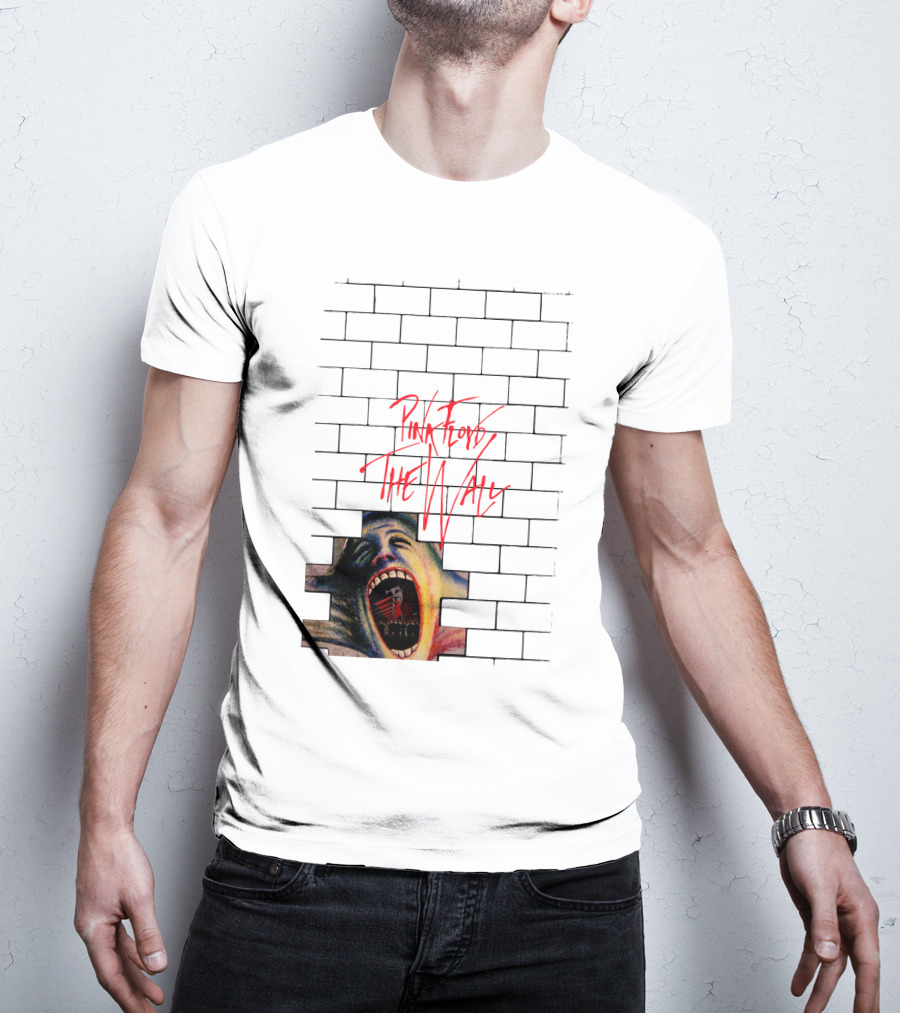 Pink Floyd The Wall Scream Art On Brick T-Shirt