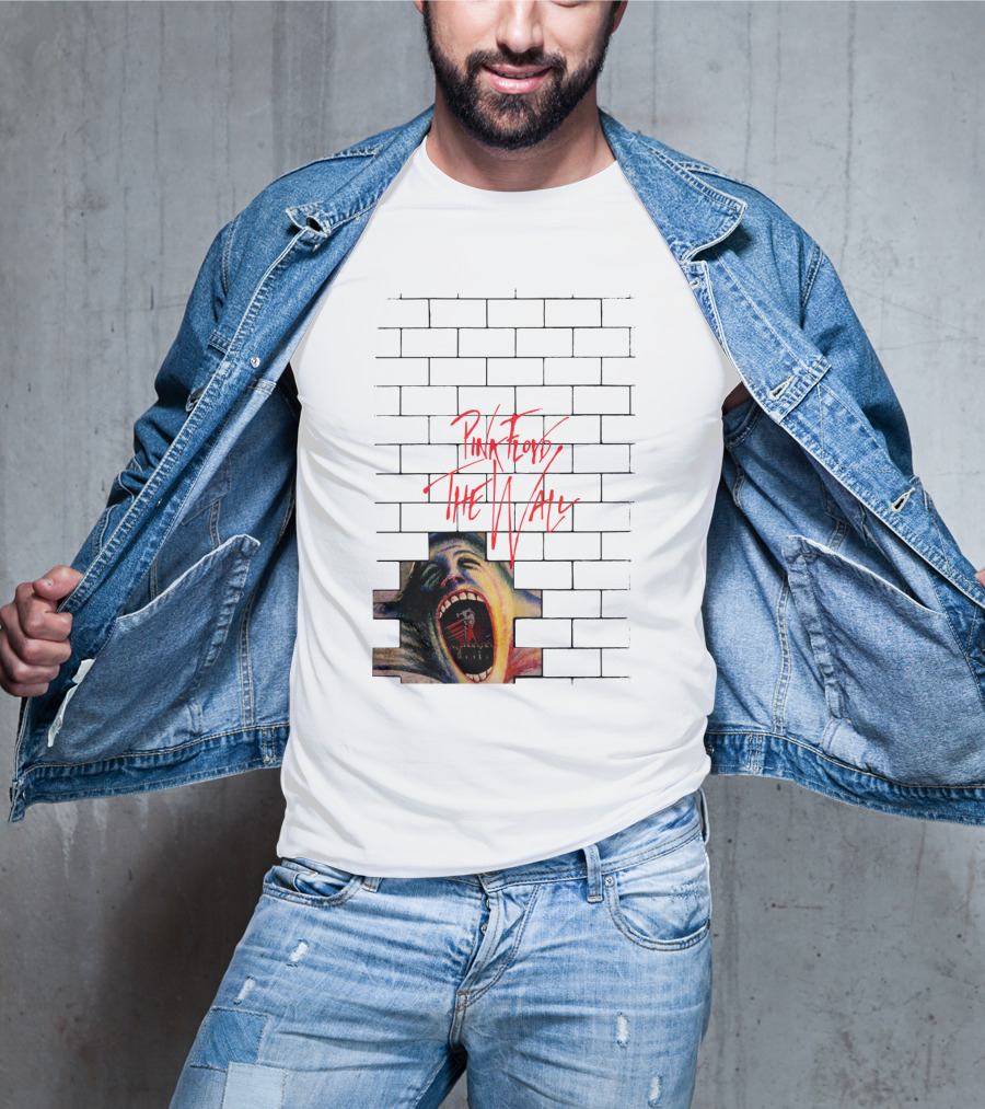 Pink Floyd The Wall Scream Art On Brick T-Shirt