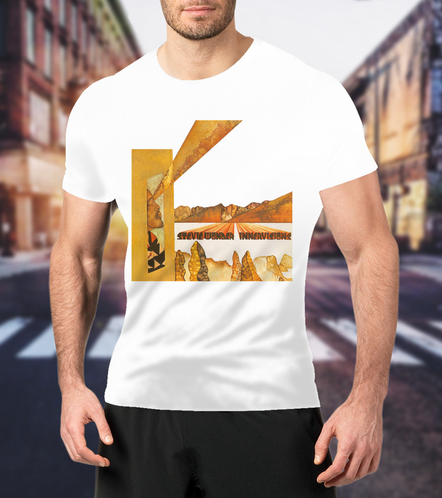 Stevie Wonder Innervisions Album Art Landscape Motif T-Shirt