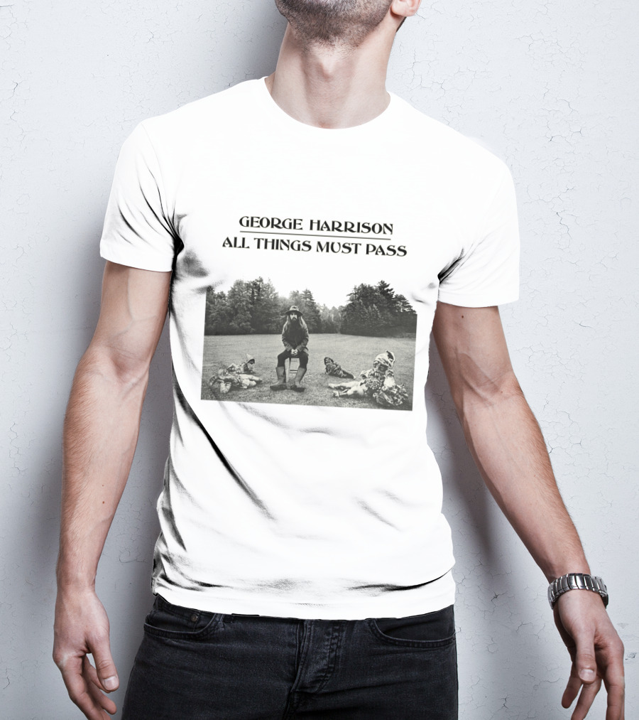 George Harrison All Things Must Pass 1970 Album Cover Black And White Photo T-Shirt