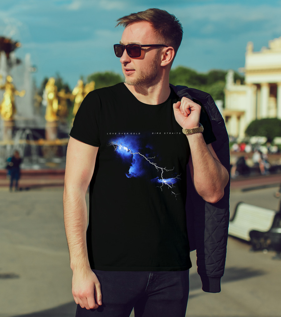 Dire Straits Love Over Gold Lightning Album T-Shirt