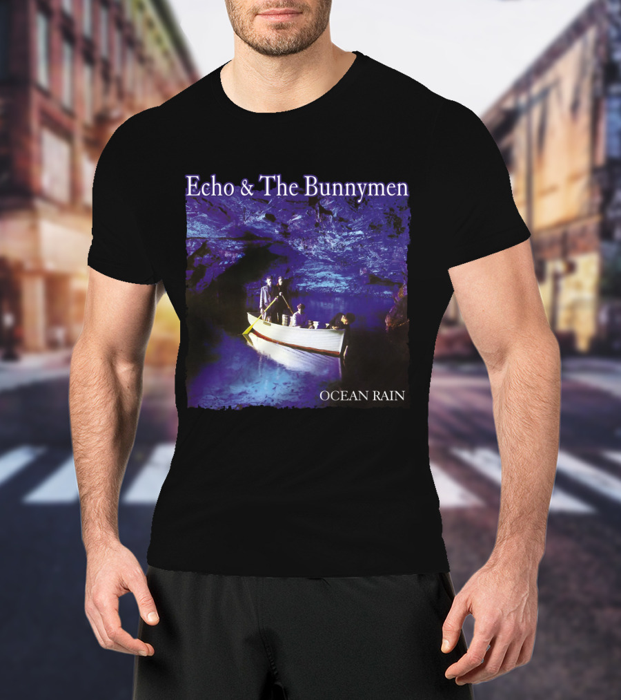 Echo And The Bunnymen Ocean Rain Blue Cave Boat Scene T-Shirt