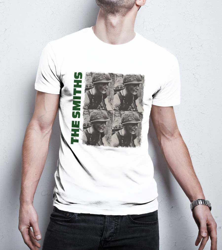 The Smiths Meat Is Murder Album Cover Four Panel Black And White Photographic T-Shirt
