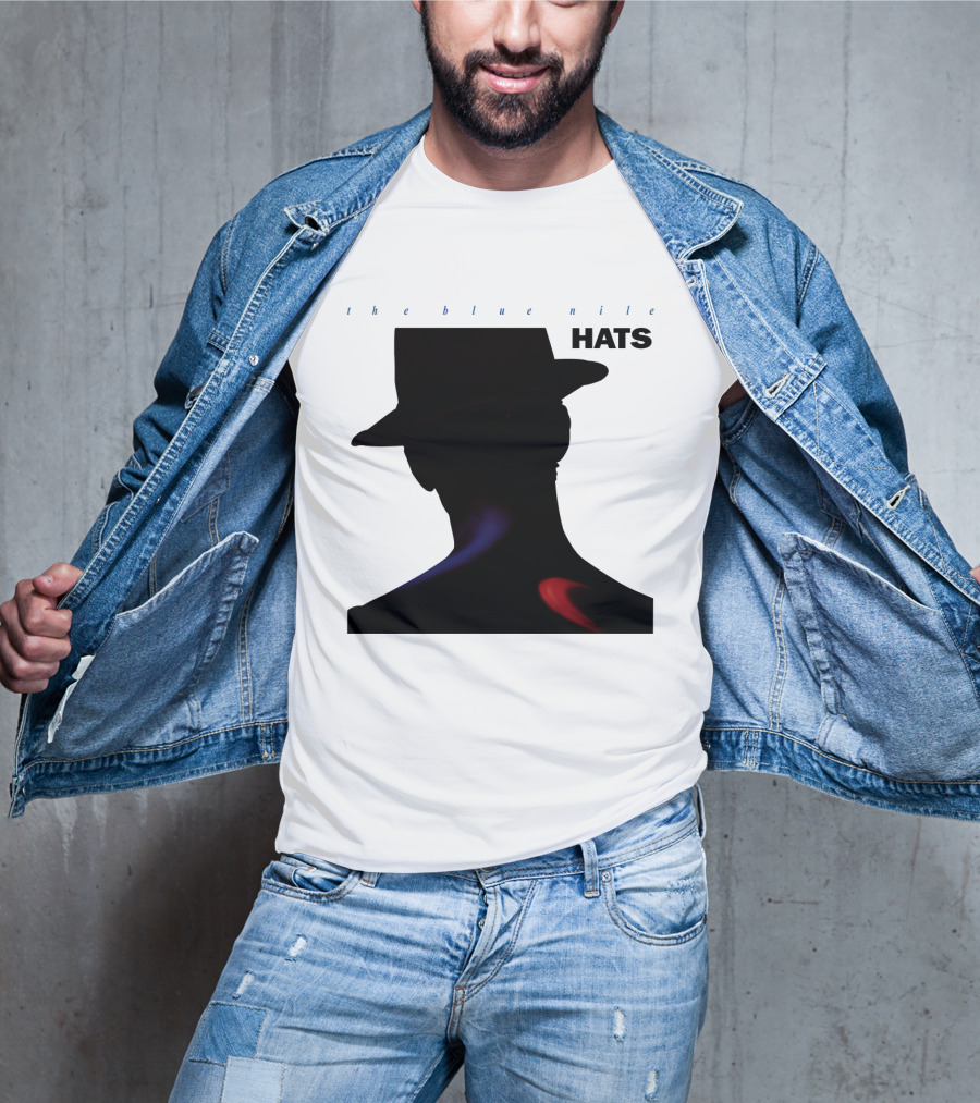 The Blue Nile Hats Silhouette With Hat In Black And Blue Accents T-Shirt