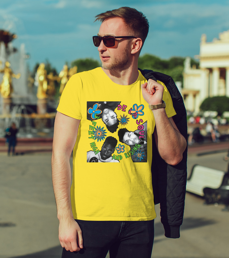 De La Soul 3 Feet High And Rising Psychedelic Flower T-Shirt