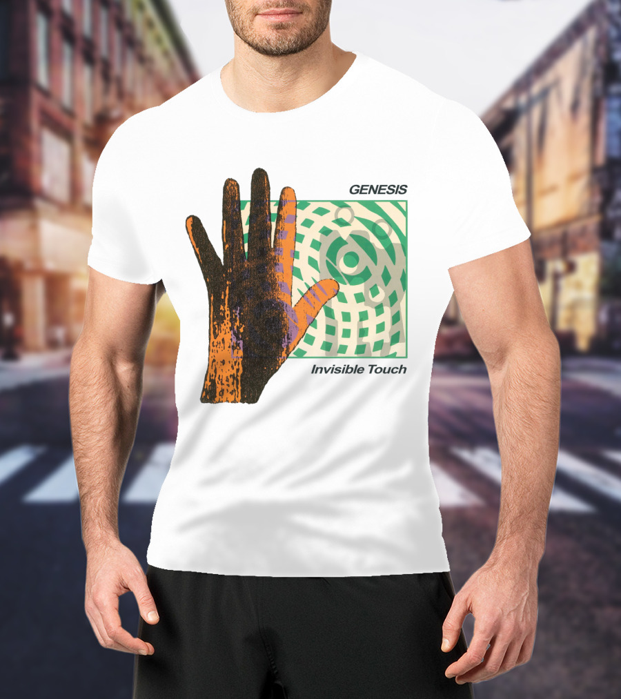 Genesis Invisible Touch Album Cover Art Hand Green T-Shirt