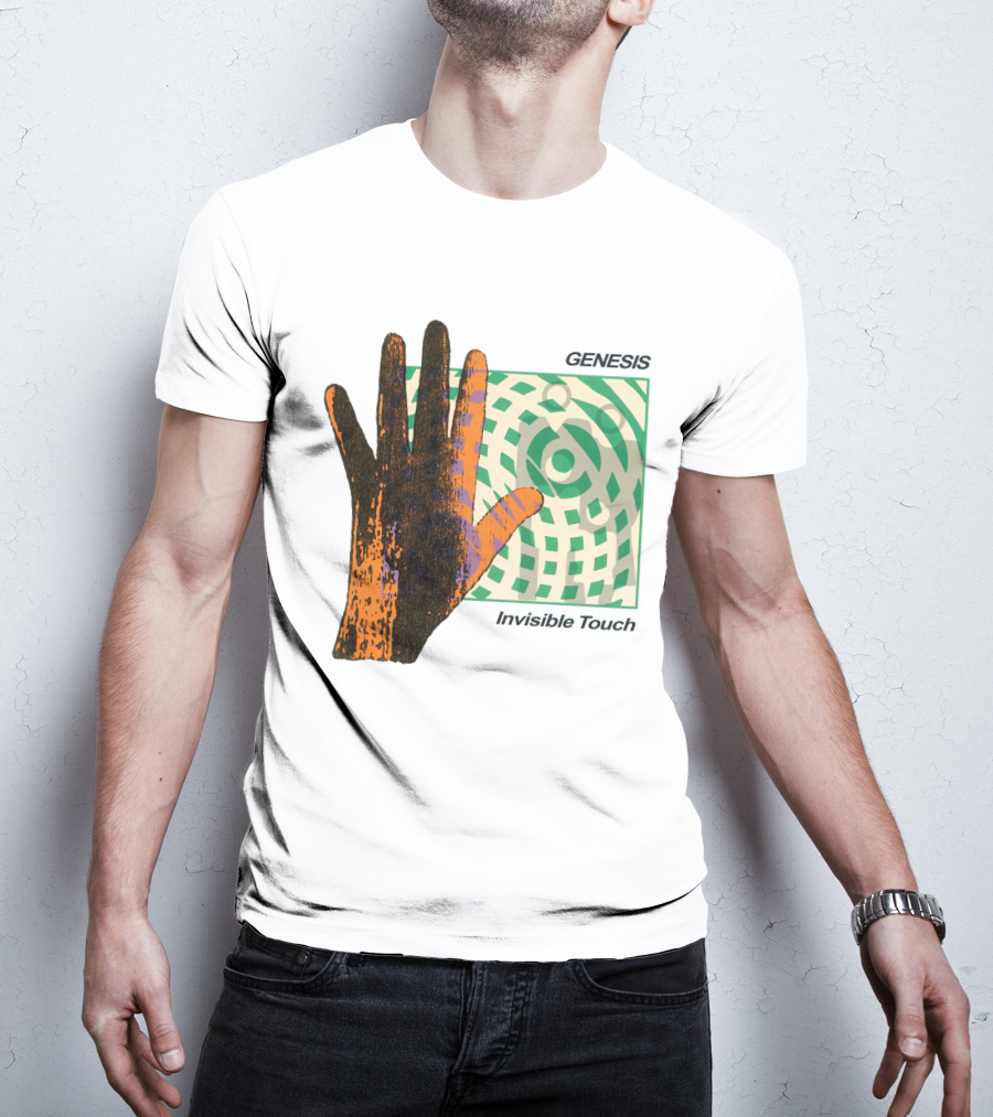 Genesis Invisible Touch Album Cover Art Hand Green T-Shirt