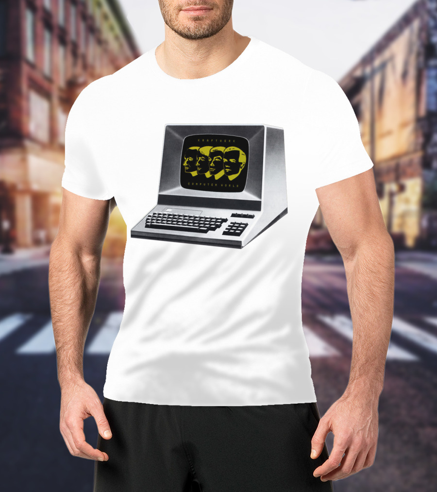 Kraftwerk Computer World Faces On Retro Monitor T-Shirt