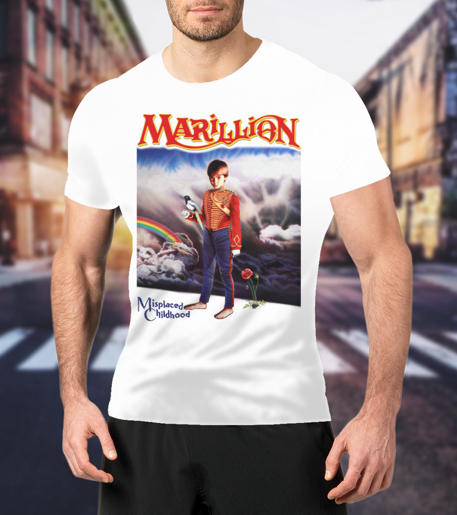 Marillion Misplaced Childhood Rainbow Cloudy Sky Soldier Boy T-Shirt