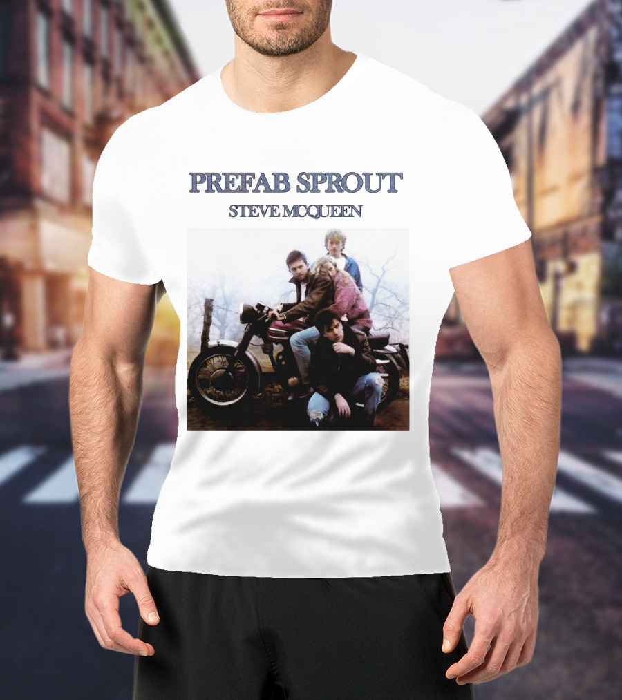 Prefab Sprout Steve McQueen Motorcycle Group Image T-Shirt