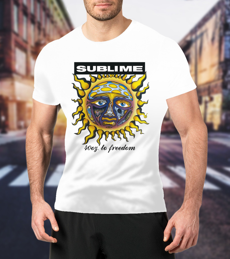 Sublime 40 Oz To Freedom Sun Face T-Shirt