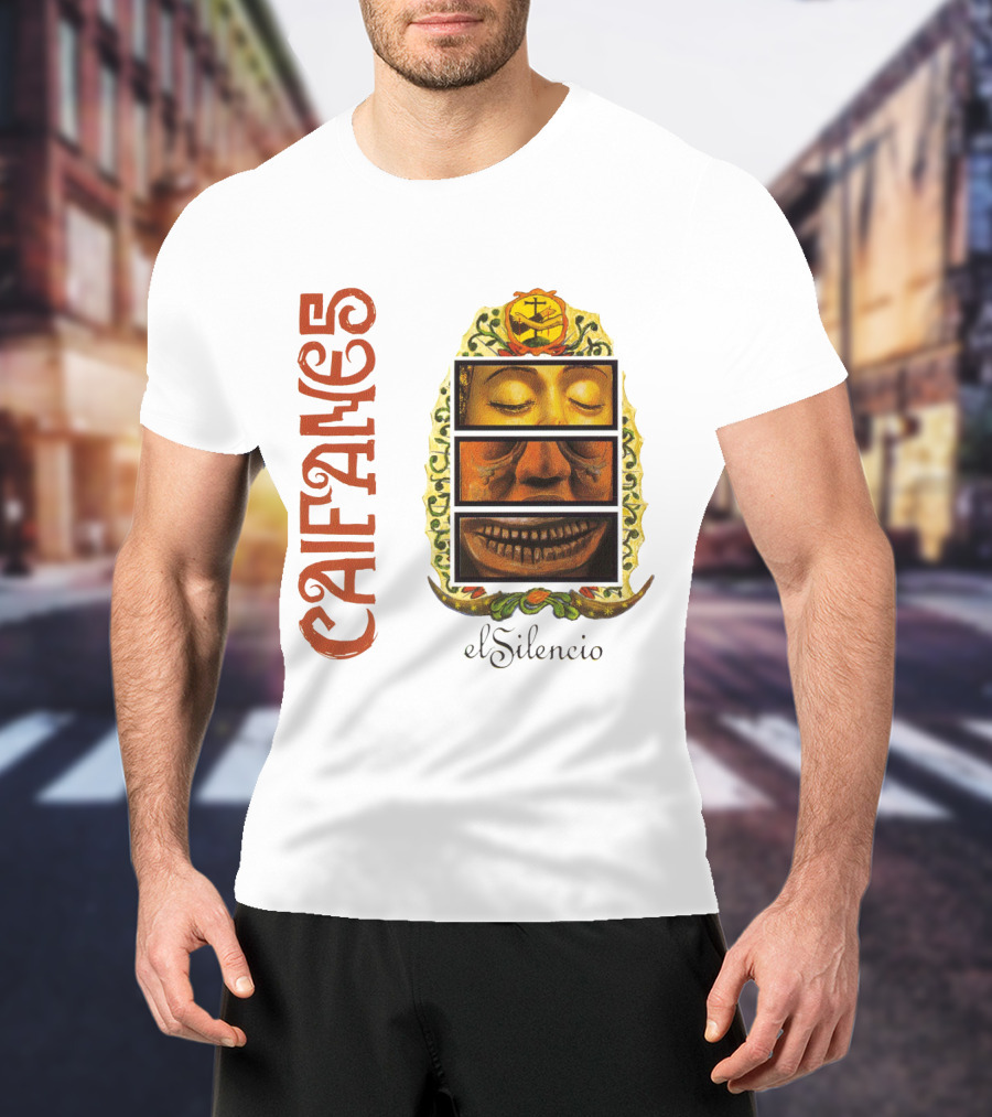 Caifanes El Silencio Aztec-Inspired Face Art In Yellow And Brown T-Shirt