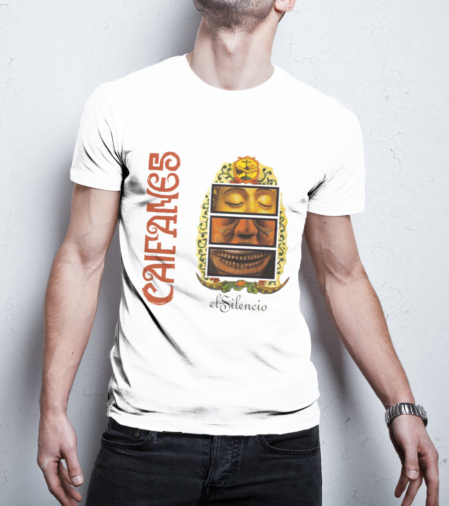 Caifanes El Silencio Aztec-Inspired Face Art In Yellow And Brown T-Shirt