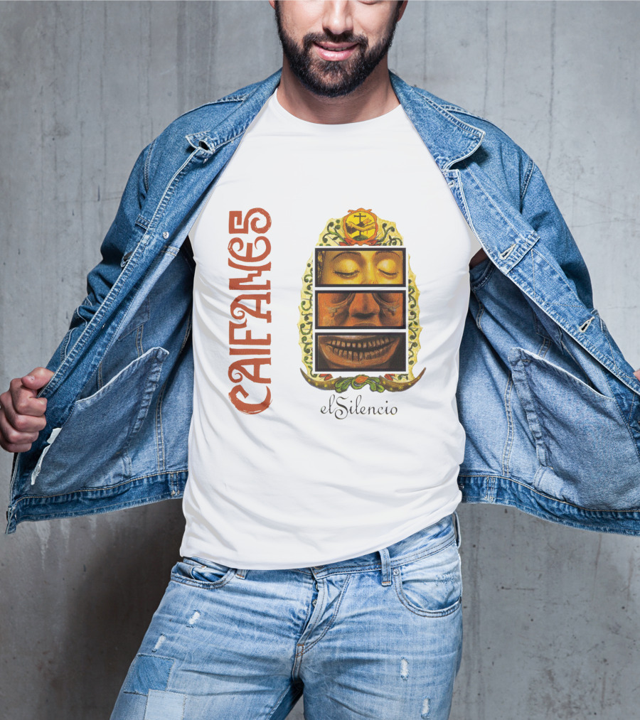 Caifanes El Silencio Aztec-Inspired Face Art In Yellow And Brown T-Shirt