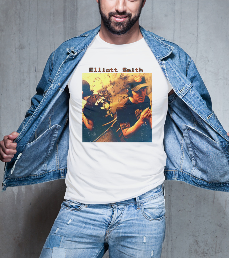 Elliott Smith Mirror Reflection Musician Image T-Shirt