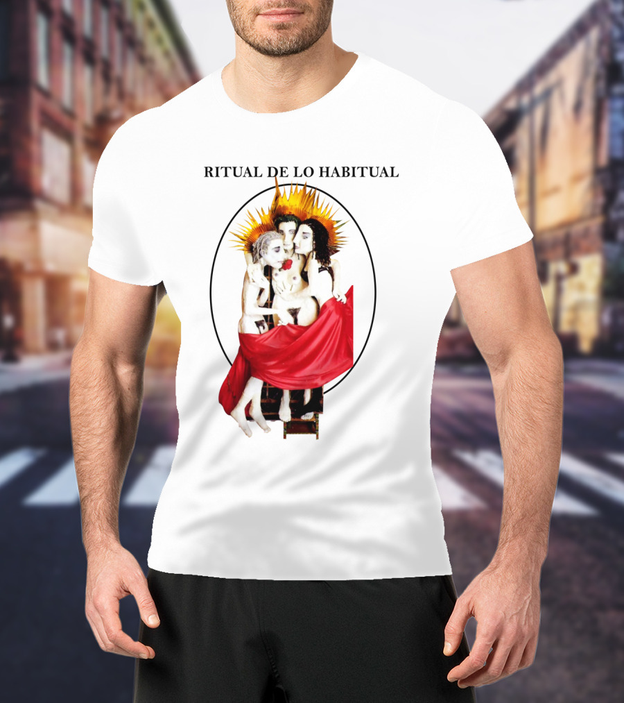 Jane's Addiction Ritual De Lo Habitual Album Cover With Red Draped Figures And Sunburst Halo T-Shirt