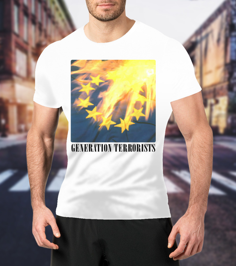 Manic Street Preachers Generation Terrorists European Flag Burning T-Shirt
