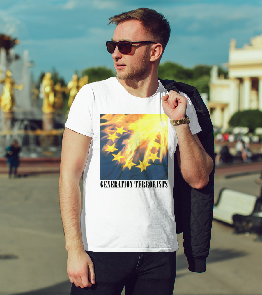 Manic Street Preachers Generation Terrorists European Flag Burning T-Shirt
