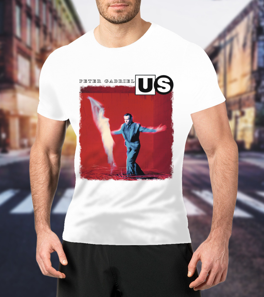 Peter Gabriel Us Album Cover Red Background Dance Image T-Shirt