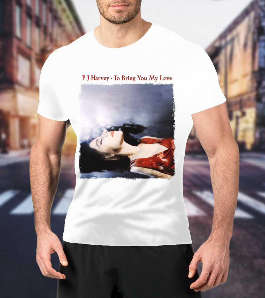 PJ Harvey To Bring You My Love Album Art Floating Woman In Red T-Shirt