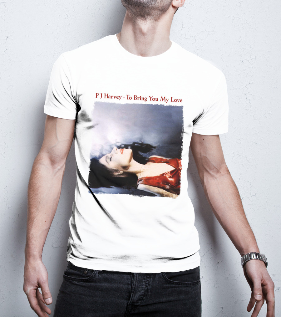 PJ Harvey To Bring You My Love Album Art Floating Woman In Red T-Shirt