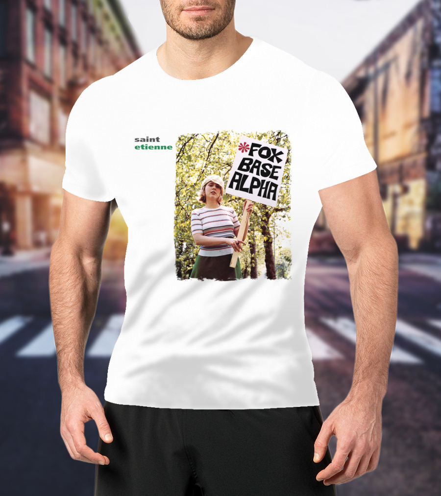 Saint Etienne Foxbase Alpha Woman Holding Sign T-Shirt