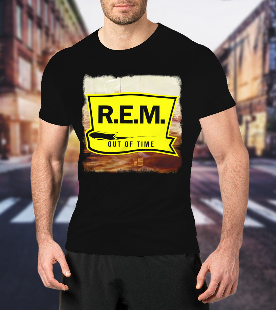 R.E.M. Out Of Time Yellow Banner T-Shirt