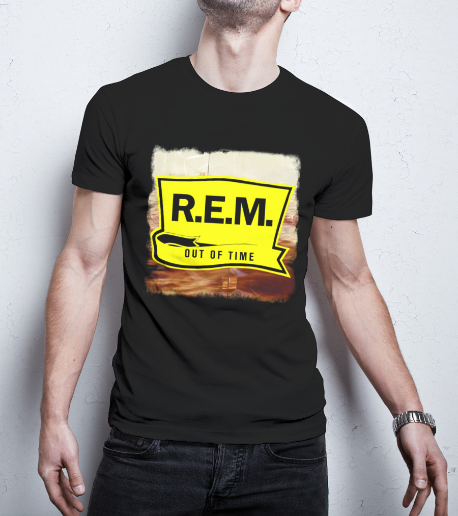 R.E.M. Out Of Time Yellow Banner T-Shirt